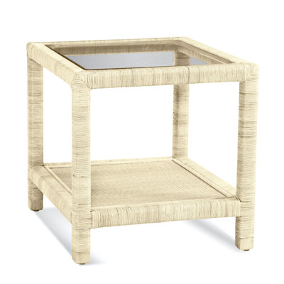 Graham Glass Top End Table with Storage by Birch Lane
