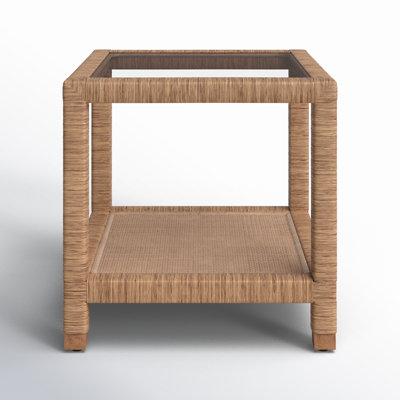 Graham Glass Top End Table with Storage by Birch Lane