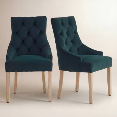 Button-tufted Wing Back Upholstered Dining Chair Side Chair (set Of 2) by Birch Lane