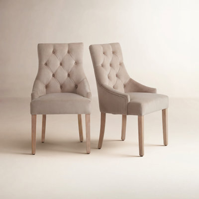 Button-tufted Wing Back Upholstered Dining Chair Side Chair (set Of 2) by Birch Lane