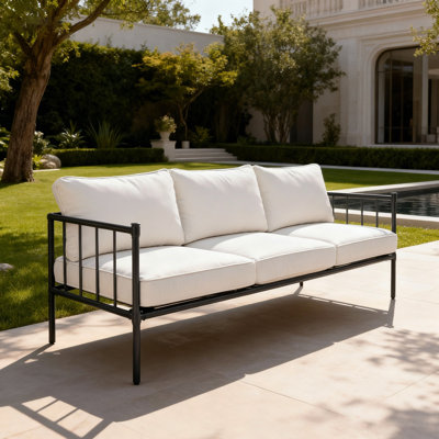 3-person Outdoor Metal Sofa by Lausaint Home