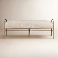 Demi Accent Bench 60"-Beige Shearling by Amber Lewis x Four Hands
