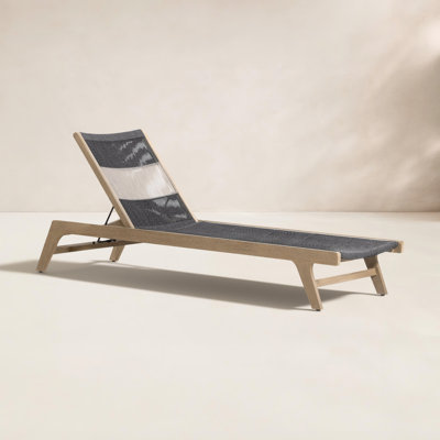 Doritta 78.75" Long Reclining Teak Single Chaise by Birch Lane