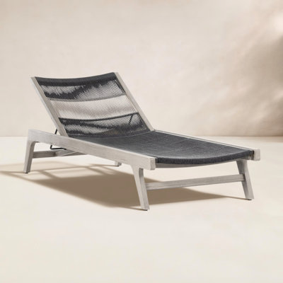 Doritta 78.75" Long Reclining Teak Single Chaise by Birch Lane