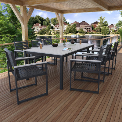 Townsend Outdoor Patio 8 Seat Rectangle Dining Table With Dining Chairs by Birch Lane