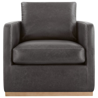 Bobbi Genuine Leather Swivel Armchair by Joss and Main