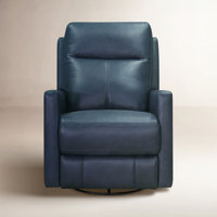 Ibis Power Headrest Top Grain Leather Swivel Glider Recliner by Birch Lane
