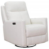Ibis Power Headrest Top Grain Leather Swivel Glider Recliner by Birch Lane