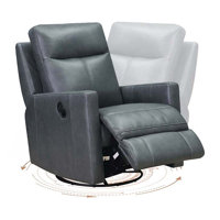 Ibis Top Grain Leather Manual Swivel Glider Recliner by Birch Lane