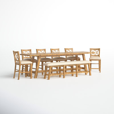 Maxine Counter Height Extendable Pine Solid Wood Dining Set by Birch Lane