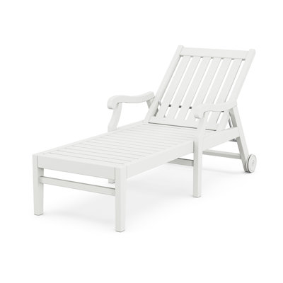 POLYWOOD x Birch Lane Verlyn Chaise with Arms and Wheels by Birch Lane