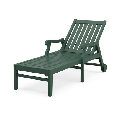 POLYWOOD x Birch Lane Verlyn Chaise with Arms and Wheels by Birch Lane