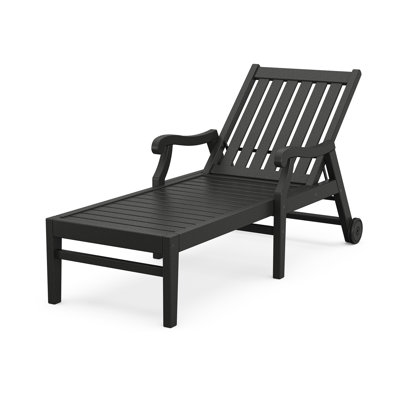POLYWOOD x Birch Lane Verlyn Chaise with Arms and Wheels by Birch Lane
