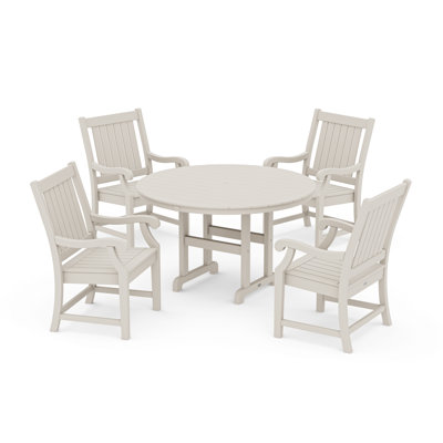 POLYWOOD x Birch Lane Verlyn 5-Piece Round Farmhouse Dining Set by Birch Lane
