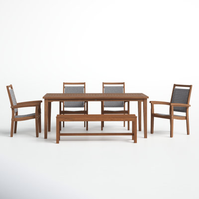 Fleur 76" Rectangular 7 - Person Eucalyptus Dining Set by Birch Lane