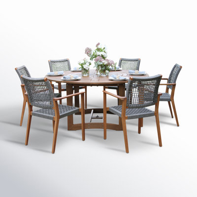 Fleur Round 6 - Person 63" Long Dining Set by Birch Lane
