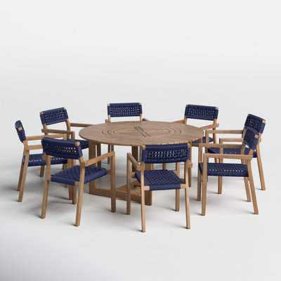Fleur Round 8 - Person 63" Long Dining Set by Birch Lane