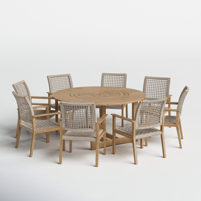 Fleur Round 8 - Person 63" Long Dining Set by Birch Lane