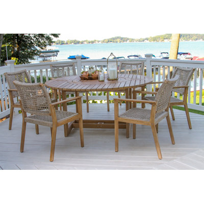 Fleur Round 6 - Person 63" Long Dining Set by Birch Lane