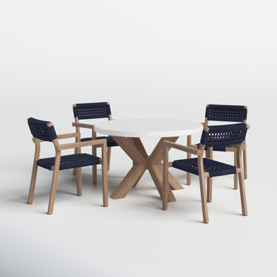 Fleur Round 4 - Person 48" Long Dining Set by Birch Lane