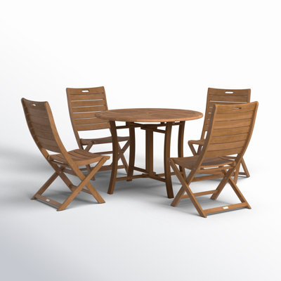Fleur Round 4 - Person Dining Set by Birch Lane