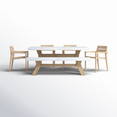 Fleur Rectangular 7 - Person 74" Long Dining Set by Birch Lane