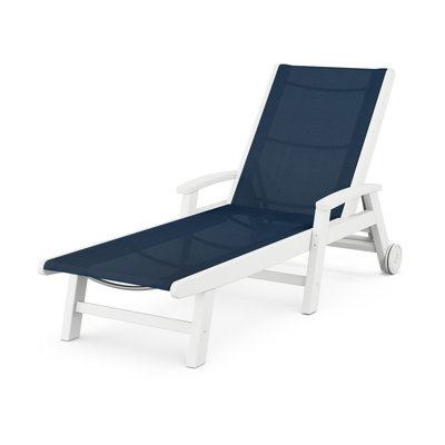 Coastal Chaise with Wheels by POLYWOOD