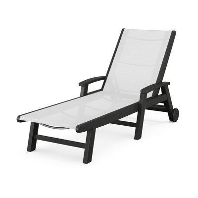Coastal Chaise with Wheels by POLYWOOD