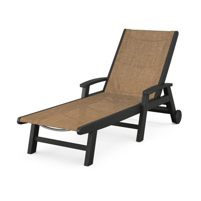 Coastal Chaise with Wheels by POLYWOOD