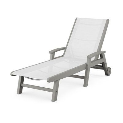 Coastal Chaise with Wheels by POLYWOOD