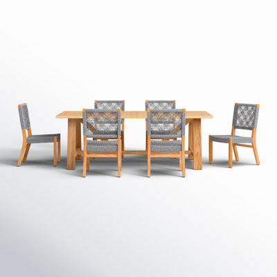Seras Rectangular 6 - Person Outdoor Dining Set (Gray) by Birch Lane