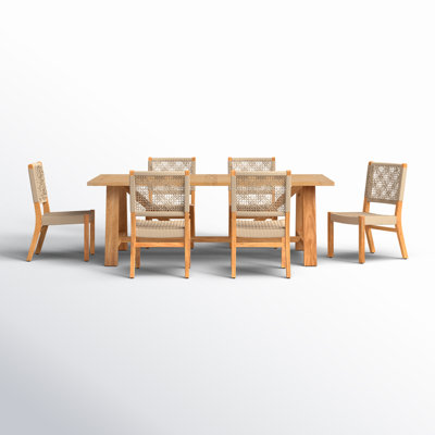 Seras Rectangular 6 - Person Outdoor Dining Set (Gray) by Birch Lane