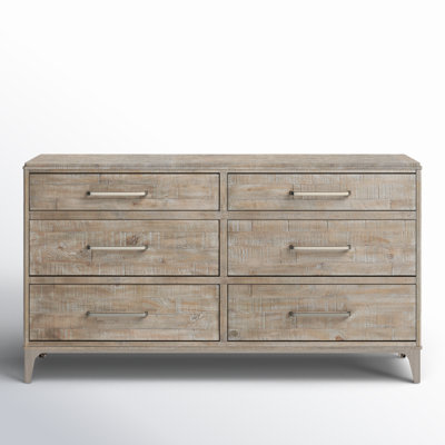 Mauve 6 Drawer 68" W Solid Wood Double Dresser by Birch Lane