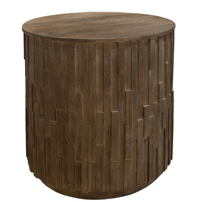 Atoir 24" Solid Wood Drum End Table by Birch Lane