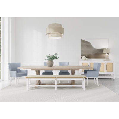 Lana Trestle Dining Table Set With Dining Bench And Armchairs by Birch Lane