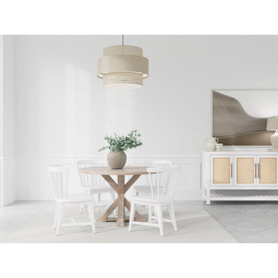 Lana Round Dining Table Set With Wooden Side Chairs by Birch Lane