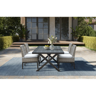 Dunham Rectangular 80" Long Dining Set with Cushions by Birch Lane
