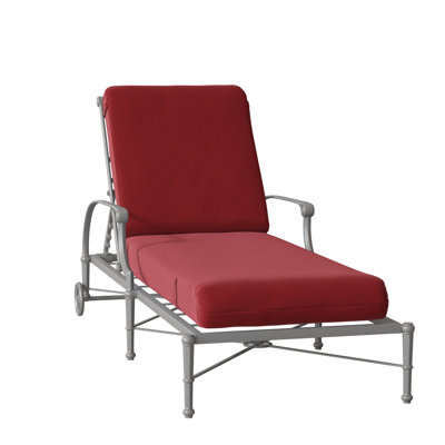 Delphi 76" Long Reclining Single Chaise with Cushion by Woodard