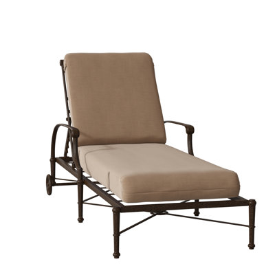 Delphi 76" Long Reclining Single Chaise with Cushion by Woodard