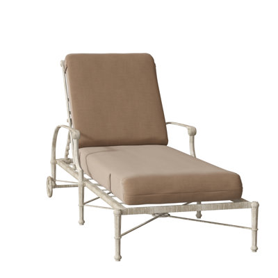 Delphi 76" Long Reclining Single Chaise with Cushion by Woodard