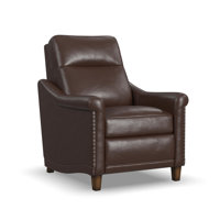 Elizabeth 32" Wide Genuine Leather Power Standard Recliner by Birch Lane